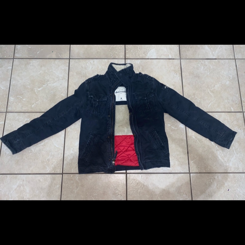 Abercrombie Kids Navy Blue/Black Jacket (M)